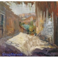 TSD3669 - Tranh sơn dầu  nước ngoài khu phố cổ